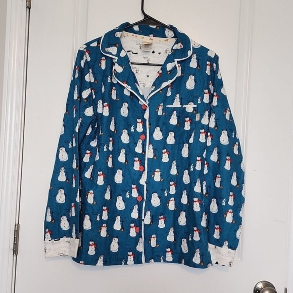 Munki munki snowman Pajama top size medium